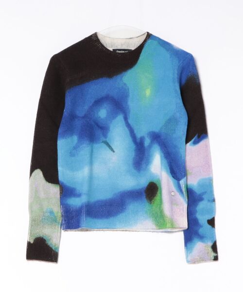 Desigual(デシグアル)の「M.C. Lacroix abstract print crew neck knit / ラクロワアブストラクトプリントクルーネックニット(ニット/セーター・レディース・ブルー・S/M/L/XL)」の3枚目の写真