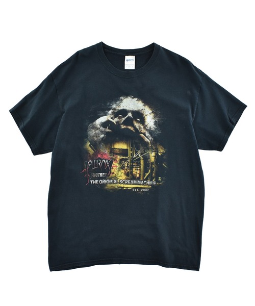 GILDAN(ギルダン)の「【USED】Y2K GILDAN “Atrox Factory” ホラー Tシャツ(Tシャツ/カットソー・メンズ・ブラック・LARGE)」の1枚目の写真