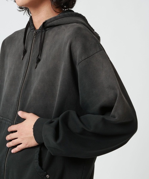 RAGEBLUE(レイジブルー)の「GRADATION DOUBLE ZIP HOODIE/グラデーション加工ダブルジップパーカー(パーカー・メンズ・ブラック/ブラウン/グレー・MEDIUM/LARGE)」の15枚目の写真