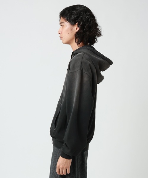 RAGEBLUE(レイジブルー)の「GRADATION DOUBLE ZIP HOODIE/グラデーション加工ダブルジップパーカー(パーカー・メンズ・ブラック/ブラウン/グレー・MEDIUM/LARGE)」の11枚目の写真