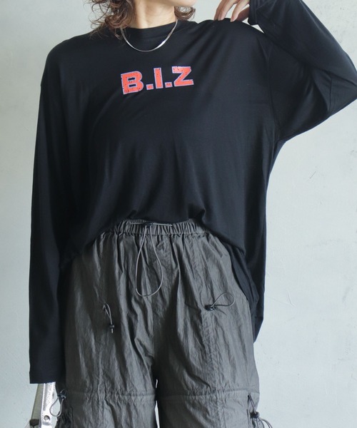 BITTOKO(ビットコ)の「B.I.ZバックレースロンT(Tシャツ/カットソー・レディース・サックスブルー/グレー/ブラック/ピンク・FREE)」の1枚目の写真