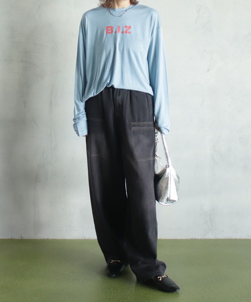 BITTOKO(ビットコ)の「B.I.ZバックレースロンT(Tシャツ/カットソー・レディース・サックスブルー/グレー/ブラック/ピンク・FREE)」の10枚目の写真