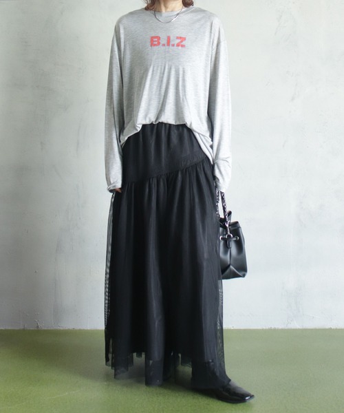 BITTOKO(ビットコ)の「B.I.ZバックレースロンT(Tシャツ/カットソー・レディース・サックスブルー/グレー/ブラック/ピンク・FREE)」の22枚目の写真