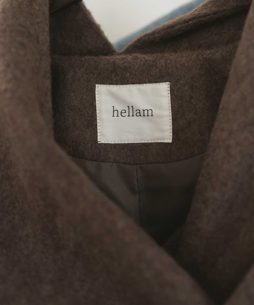  hellam（へラム）の「フードマフラー付きシャギーコート（ノーカラーコート・レディース・ブラック/アイボリー/ブルー/ブラウン・FREE）」の11枚目の写真