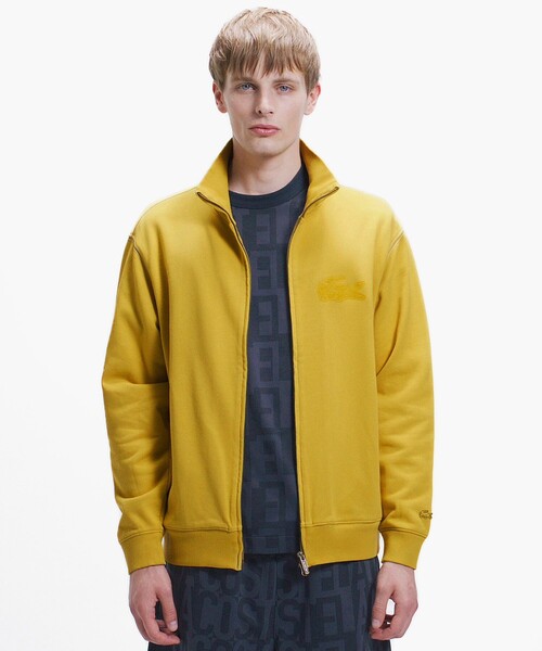 LACOSTE(ラコステ)の「エンザイムウォッシュ テクスチャーロゴ ヴィンテージジップスウェット(カーディガン/ボレロ・メンズ・イエロー/アイボリー/ダークグレー・5/4/3/2)」の3枚目の写真