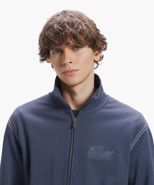 LACOSTE(ラコステ)の「エンザイムウォッシュ テクスチャーロゴ ヴィンテージジップスウェット(カーディガン/ボレロ・メンズ・イエロー/アイボリー/ダークグレー・5/4/3/2)」の7枚目の写真