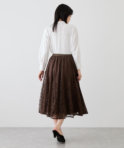Jayro(ジャイロ)の「2WAYタイ付きラッフルフリルブラウス(シャツ/ブラウス・レディース・ネイビー/ホワイト系その他6/ホワイト系その他・M)」の12枚目の写真