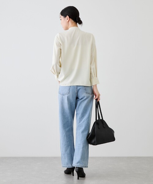 Jayro(ジャイロ)の「2WAYタイ付きラッフルフリルブラウス(シャツ/ブラウス・レディース・ネイビー/ホワイト系その他6/ホワイト系その他・M)」の18枚目の写真