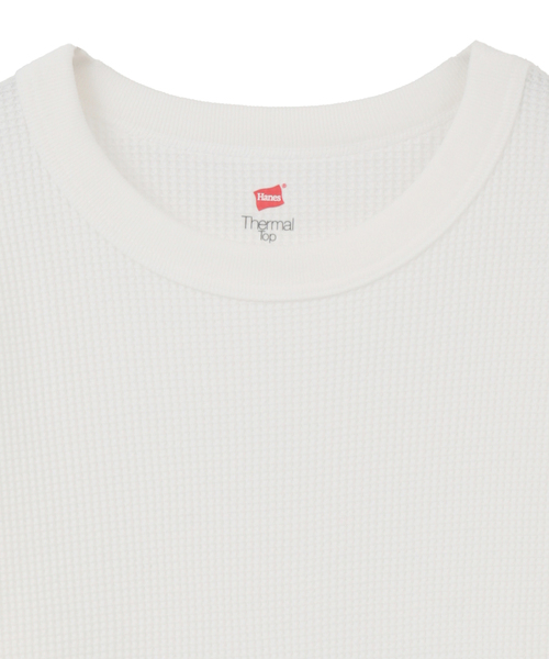SOFFITTO(ソフィット)の「【Hanes/ヘインズ】サーマルトップ クルーネックロングスリーブ(Tシャツ/カットソー・レディース・ホワイト・FREE)」の4枚目の写真