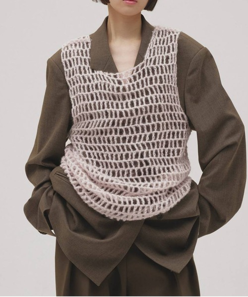 TODAYFUL（トゥデイフル）の「Mohair Mesh Vest 12620503（ベスト・レディース・チャコールグレー/オフホワイト/ピンク/ライトグリーン・FREE）」の12枚目の写真