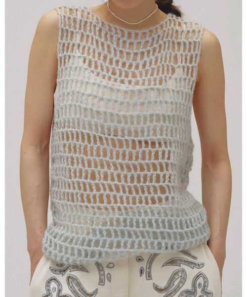 TODAYFUL（トゥデイフル）の「Mohair Mesh Vest 12620503（ベスト・レディース・チャコールグレー/オフホワイト/ピンク/ライトグリーン・FREE）」の5枚目の写真