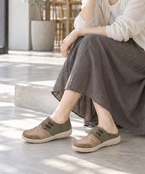 moz(モズ)の「【MOZ LAGOM】モズ レディース 2WAYスリッポン 軽量 約150g かかとが踏める(スリッポン・レディース・ベージュ系その他/ブラウン系その他/サンドベージュ・S/M/L/LL)」の5枚目の写真