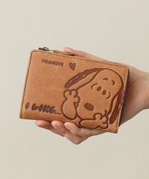 SNOOPY（スヌーピー）の「【PEANUTS（ピーナッツ）】スヌーピー リアルレザー「I Like」二つ折りL字ファスナー財布 NO.73046（財布）」