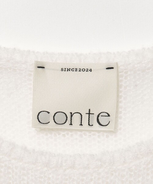 conte(コンテ)の「<conte>ウールシルク シアー クルーネックニット(ニット/セーター・レディース・オフホワイト/ブラウン系・FREE)」の5枚目の写真