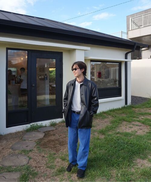 TNGT(ティーエヌジーティー)の「Oversized Faux Leather Car Coat (Black) TNJU6F109BK(ライダースジャケット・レディース・その他・100/110/85/95/105)」の6枚目の写真