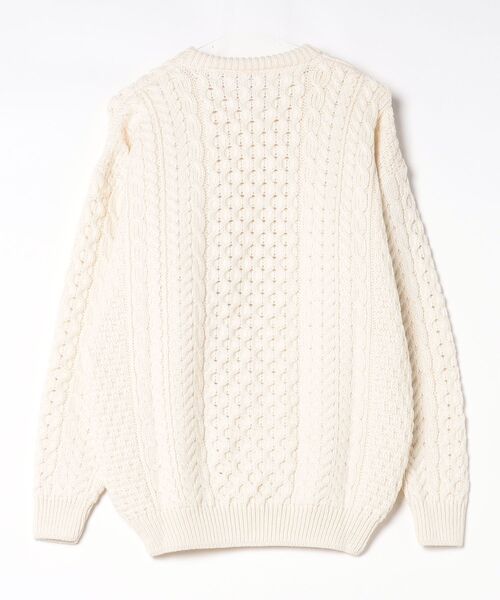 INVERALLAN（インバーアラン）の「INVERALLAN / インバーアラン：Crew Neck Traditional Aran Sweater：517001[STD]（ニット/セーター・メンズ・ホワイト・M）」の2枚目の写真