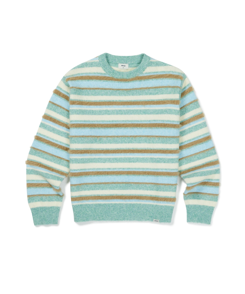 MMLG(エムエムエルジー)の「PALETTE STRIPE KNIT (GREEN)(ニット/セーター・レディース・その他・SMALL/MEDIUM/LARGE/X-LARGE)」の1枚目の写真
