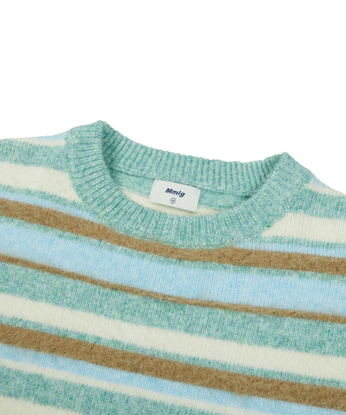 MMLG(エムエムエルジー)の「PALETTE STRIPE KNIT (GREEN)(ニット/セーター・レディース・その他・SMALL/MEDIUM/LARGE/X-LARGE)」の4枚目の写真