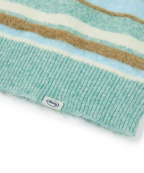MMLG(エムエムエルジー)の「PALETTE STRIPE KNIT (GREEN)(ニット/セーター・レディース・その他・SMALL/MEDIUM/LARGE/X-LARGE)」の5枚目の写真