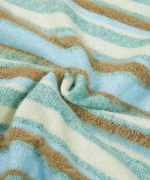 MMLG(エムエムエルジー)の「PALETTE STRIPE KNIT (GREEN)(ニット/セーター・レディース・その他・SMALL/MEDIUM/LARGE/X-LARGE)」の7枚目の写真