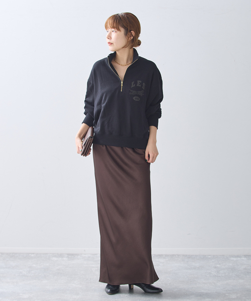 journal standard L'essage(ジャーナルスタンダードレサージュ)の「HALFZIPプルオーバー(Tシャツ/カットソー・レディース・ブラック/チャコールグレー・FREE)」の3枚目の写真