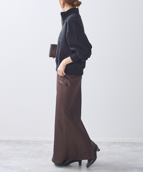 journal standard L'essage(ジャーナルスタンダードレサージュ)の「HALFZIPプルオーバー(Tシャツ/カットソー・レディース・ブラック/チャコールグレー・FREE)」の9枚目の写真