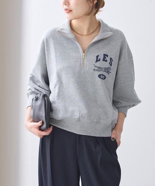 journal standard L'essage(ジャーナルスタンダードレサージュ)の「HALFZIPプルオーバー(Tシャツ/カットソー・レディース・ブラック/チャコールグレー・FREE)」の11枚目の写真