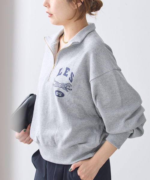 journal standard L'essage(ジャーナルスタンダードレサージュ)の「HALFZIPプルオーバー(Tシャツ/カットソー・レディース・ブラック/チャコールグレー・FREE)」の12枚目の写真