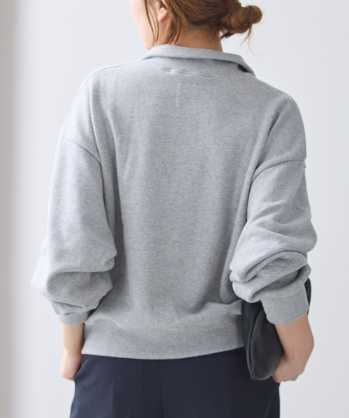 journal standard L'essage(ジャーナルスタンダードレサージュ)の「HALFZIPプルオーバー(Tシャツ/カットソー・レディース・ブラック/チャコールグレー・FREE)」の13枚目の写真