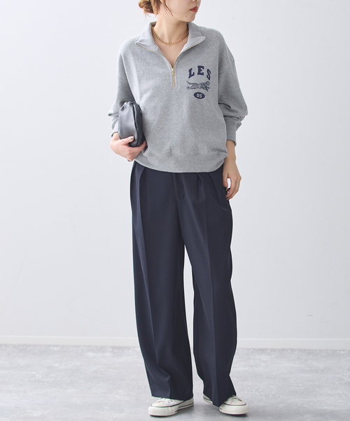 journal standard L'essage(ジャーナルスタンダードレサージュ)の「HALFZIPプルオーバー(Tシャツ/カットソー・レディース・ブラック/チャコールグレー・FREE)」の14枚目の写真