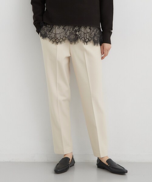 THE SHOP TK （ザ ショップ ティーケー ）の「【選べる着丈/S-XL】ぬくラク 両面起毛テーパードパンツ（その他パンツ・レディース・ダークブラウン系1/アイボリー/ブラック・11/13/14）」の2枚目の写真