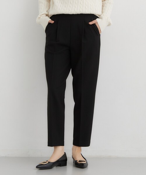 THE SHOP TK （ザ ショップ ティーケー ）の「【選べる着丈/S-XL】ぬくラク 両面起毛テーパードパンツ（その他パンツ・レディース・ダークブラウン系1/アイボリー/ブラック・11/13/14）」の3枚目の写真