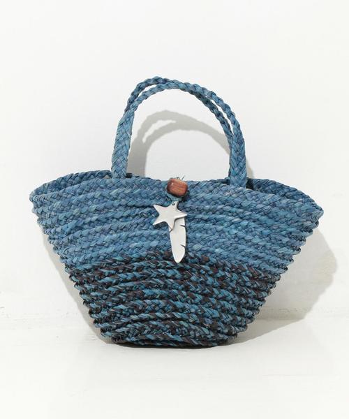 Another Edition（アナザーエディション）の「スターブレードトート/ AEBFC STAR BRAID TOTE◆（かごバッグ・レディース・ナチュラル/ネイビー/オレンジ・フリー）」の3枚目の写真