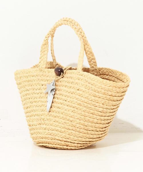 Another Edition（アナザーエディション）の「スターブレードトート/ AEBFC STAR BRAID TOTE◆（かごバッグ・レディース・ナチュラル/ネイビー/オレンジ・フリー）」の5枚目の写真