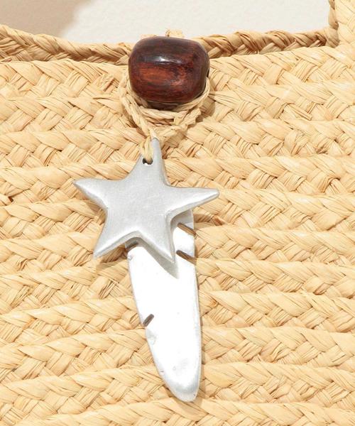 Another Edition（アナザーエディション）の「スターブレードトート/ AEBFC STAR BRAID TOTE◆（かごバッグ・レディース・ナチュラル/ネイビー/オレンジ・フリー）」の7枚目の写真