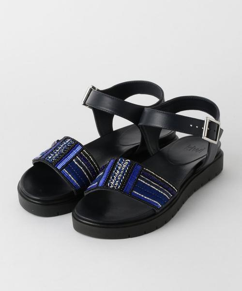 KIWI(キィウイ)の「KiWiビーズサンダル/BFCKiWi BeadsSNDL20◆(サンダル・レディース・オフホワイト/ネイビー・38/37/36)」の2枚目の写真