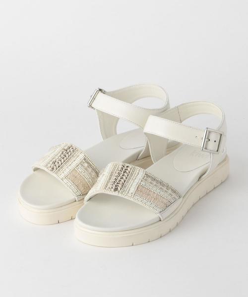 KIWI(キィウイ)の「KiWiビーズサンダル/BFCKiWi BeadsSNDL20◆(サンダル・レディース・オフホワイト/ネイビー・38/37/36)」の1枚目の写真