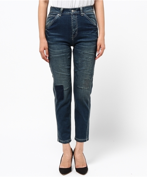 CUBE SUGAR（キューブシュガー）の「10ozストレッチデニム テーパードペインターパンツ（デニムパンツ・レディース・ブルー系その他/ブルー系その他2・M/S/L）」の3枚目の写真