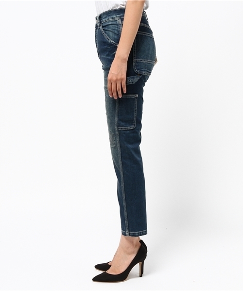 CUBE SUGAR（キューブシュガー）の「10ozストレッチデニム テーパードペインターパンツ（デニムパンツ・レディース・ブルー系その他/ブルー系その他2・M/S/L）」の4枚目の写真