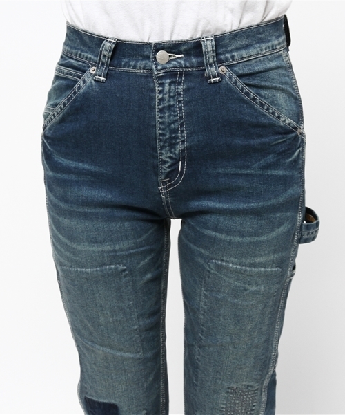 CUBE SUGAR（キューブシュガー）の「10ozストレッチデニム テーパードペインターパンツ（デニムパンツ・レディース・ブルー系その他/ブルー系その他2・M/S/L）」の6枚目の写真