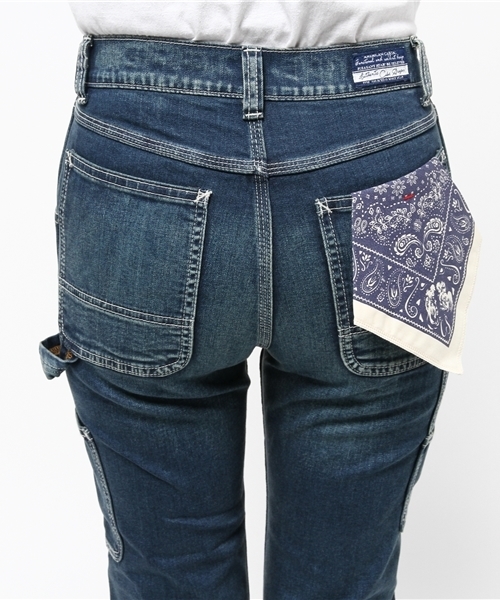 CUBE SUGAR（キューブシュガー）の「10ozストレッチデニム テーパードペインターパンツ（デニムパンツ・レディース・ブルー系その他/ブルー系その他2・M/S/L）」の7枚目の写真