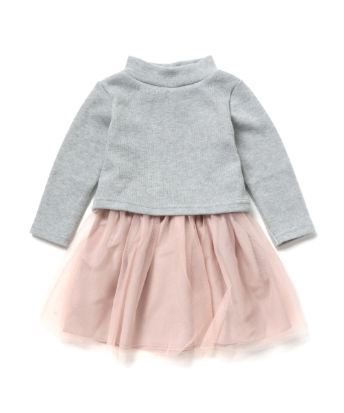 GLOBAL WORK（グローバルワーク）の「【キッズ】ラメチュールスカートレイヤーワンピース/736186（ワンピース・キッズ・グレー/ホワイト・SMALL/LARGE/MEDIUM/X-LARGE）」の2枚目の写真