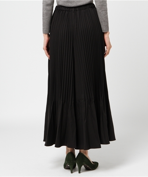 mysty woman（ミスティウーマン）の「厚手ジョーゼット消しプリーツパラッツォパンツ（その他パンツ・レディース・ライトグレー/ブラック/ライトベージュ・FREE）」の6枚目の写真