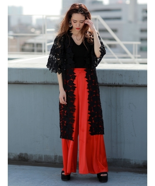 MURUA（ムルーア）の「スーパーワイドサテンパンツ（その他パンツ・レディース・オレンジ/ベージュ/ブラック・2/1）」の6枚目の写真