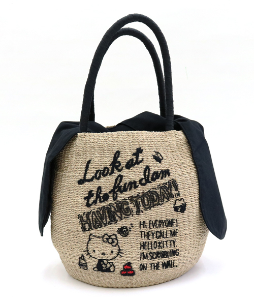 サンリオ バッグ ハローキティラウンドかごバッグ かごバッグ Sanrio サンリオ のファッション