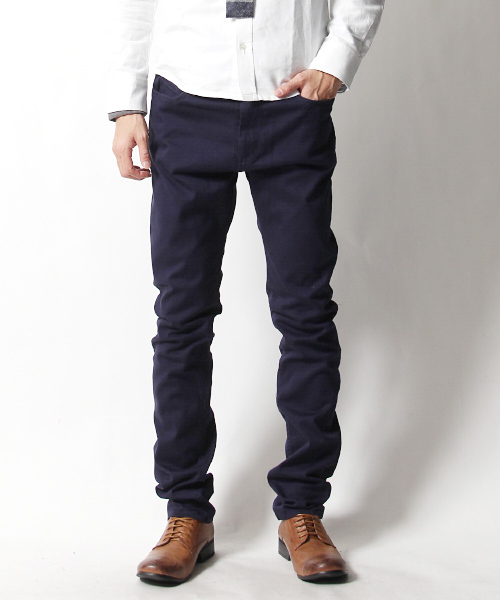 Rocky Monroe（ロッキーモンロー）の「カラーストレッチ無地スキニーパンツ（チノパンツ・メンズ・ホワイト/ピンク/チャコール/ミント/ネイビー/グレー/カーキ/ワイン/ブラック/ブルー/レッド/ベージュ・L/M/LL）」の8枚目の写真