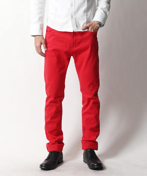 Rocky Monroe（ロッキーモンロー）の「カラーストレッチ無地スキニーパンツ（チノパンツ・メンズ・ホワイト/ピンク/チャコール/ミント/ネイビー/グレー/カーキ/ワイン/ブラック/ブルー/レッド/ベージュ・L/M/LL）」の11枚目の写真