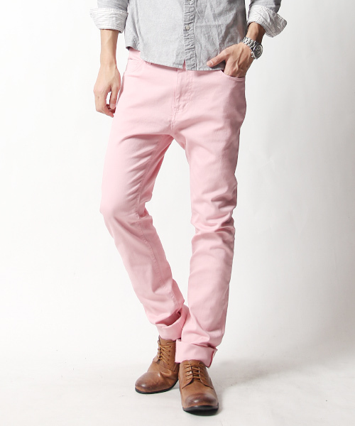 Rocky Monroe（ロッキーモンロー）の「カラーストレッチ無地スキニーパンツ（チノパンツ・メンズ・ホワイト/ピンク/チャコール/ミント/ネイビー/グレー/カーキ/ワイン/ブラック/ブルー/レッド/ベージュ・L/M/LL）」の10枚目の写真