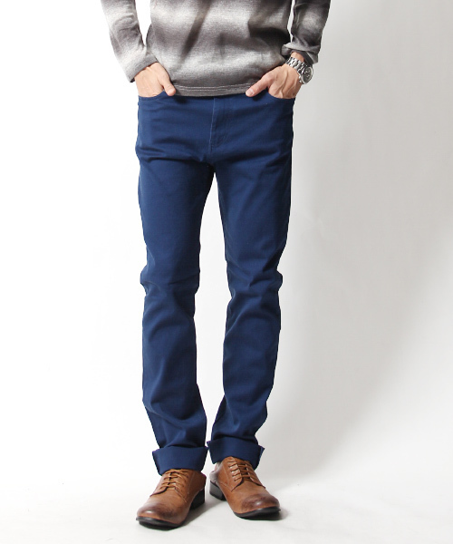 Rocky Monroe（ロッキーモンロー）の「カラーストレッチ無地スキニーパンツ（チノパンツ・メンズ・ホワイト/ピンク/チャコール/ミント/ネイビー/グレー/カーキ/ワイン/ブラック/ブルー/レッド/ベージュ・L/M/LL）」の9枚目の写真