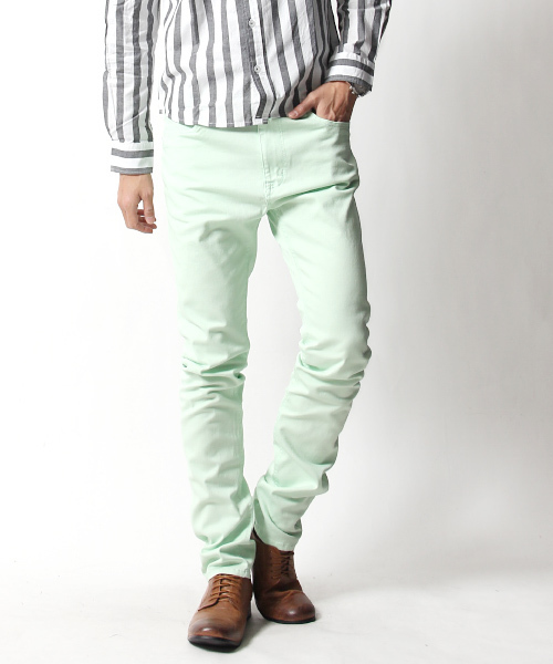 Rocky Monroe（ロッキーモンロー）の「カラーストレッチ無地スキニーパンツ（チノパンツ・メンズ・ホワイト/ピンク/チャコール/ミント/ネイビー/グレー/カーキ/ワイン/ブラック/ブルー/レッド/ベージュ・L/M/LL）」の7枚目の写真